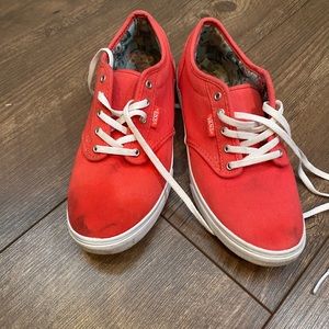 Red Vans sneakers